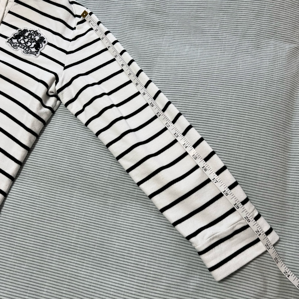 Ralph Lauren White & Black Striped Hooded Pullover - Picture 11 of 13